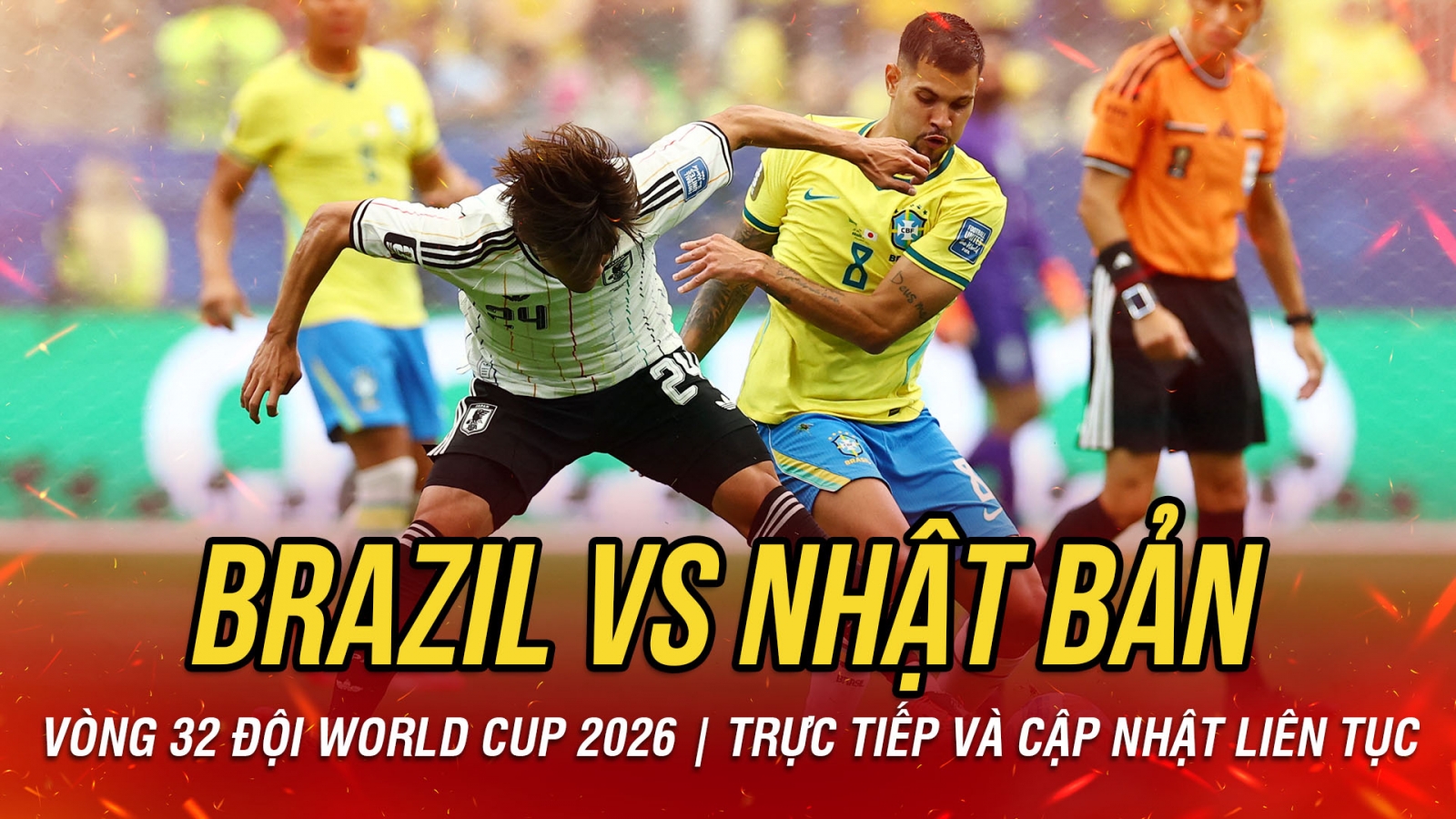 TRỰC TIẾP Brazil 0-1 Nhật Bản vòng 32 đội World Cup 2026: Samurai xanh áp đảo